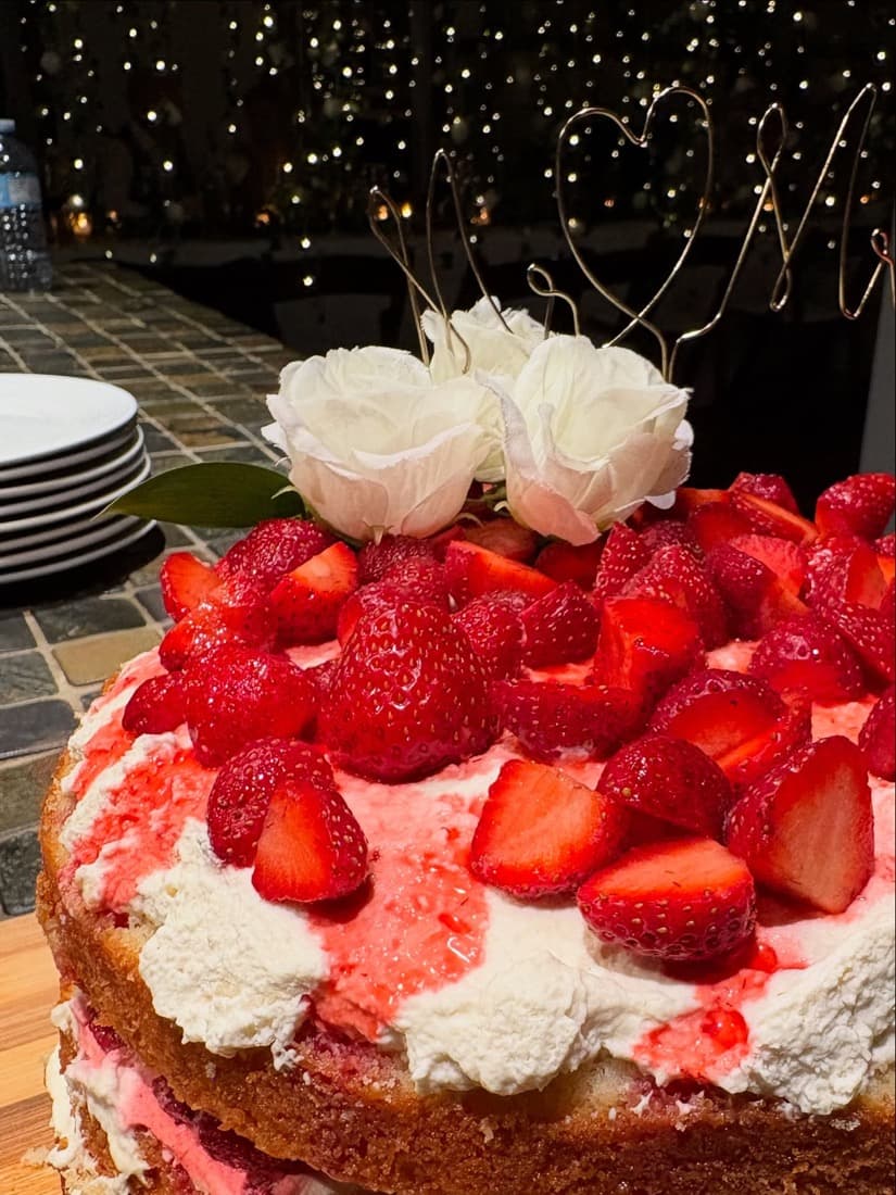 Dessert maison aux fraises